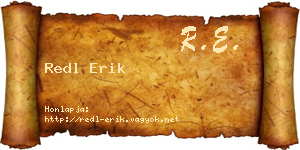Redl Erik névjegykártya